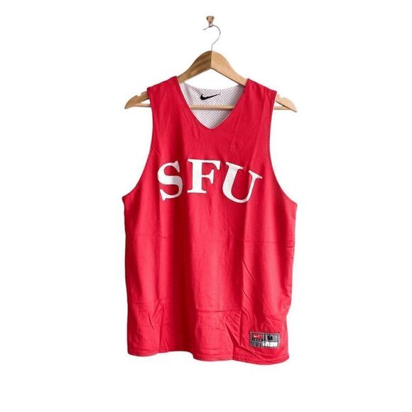 Nike Mens Sleeveless V-Neck SFU Athletic Jersey Reversible Red Size Large - Picture 1 of 8